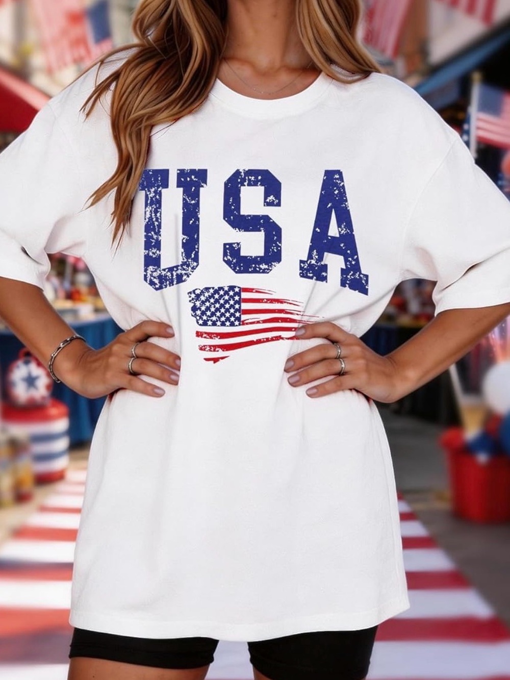 White USA Graphic Tee